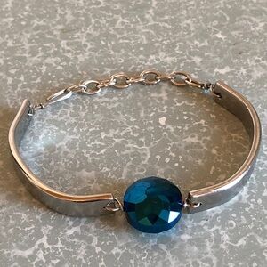 Faceted crystal silver plated bracelet engraved WMF HOTEL